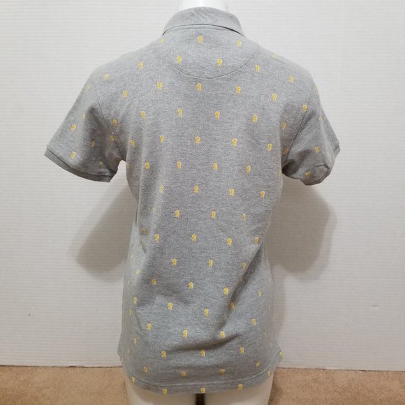 Uniqlo shirt Small polo lion print? short sleeve two buttons side split - Picture 3 of 11